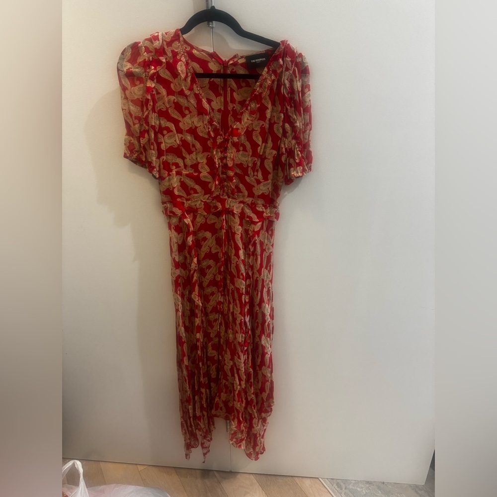 Elegant Red Floral Women's Dress
